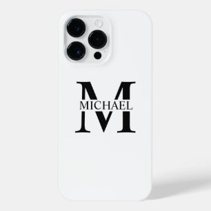 Wit Gepersonaliseerd Monogram en Naam iPhone 14 Pro Max Hoesje
