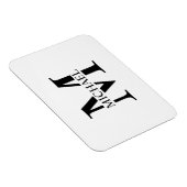Wit Gepersonaliseerd Monogram en Naam Magneet (Rechterzijde)