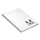 Wit Gepersonaliseerd Monogram en Naam Notitieboek (Rechterzijde)