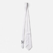 Wit Gepersonaliseerd Monogram en Naam Stropdas (Achterkant)