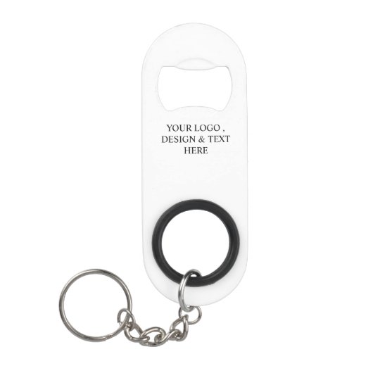 Wit Gepersonaliseerd – Uw Logo & Tekst Hier Mini Flessenopener (Voorkant)