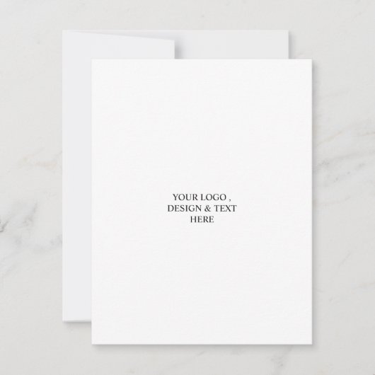 Wit Gepersonaliseerd – Uw Logo & Tekst Hier  RSVP Kaartje (Voorkant)