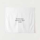 Wit Gepersonaliseerd – Uw Logo & Tekst Hier Wandkleed (Voorkant (horizontaal))