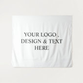 Wit Gepersonaliseerd – Uw Logo & Tekst Hier Wandkleed (Voorkant (horizontaal))