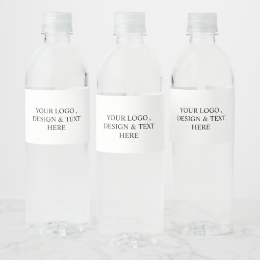 Wit Gepersonaliseerd – Uw Logo & Tekst Hier Waterfles Etiket (Flessen)