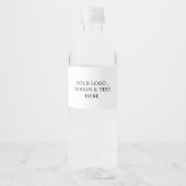 Wit Gepersonaliseerd – Uw Logo & Tekst Hier Waterfles Etiket (Voorkant)