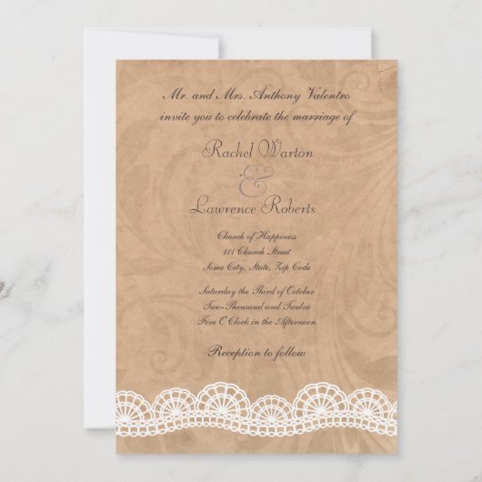 Wit Gepersonaliseerde Uitnodiging van de Weddensc (Achterkant)