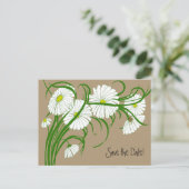  Wit Gerber Daisy Flowers Save the Date Aankondigingskaart (Staand voorkant)