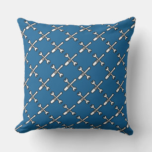 Wit Gereedschap over Klassieke blauwe kleur Kussen