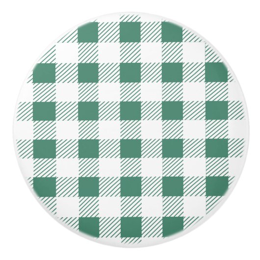 Wit geruite patroon Aangepaste keramische knop (Voorkant)