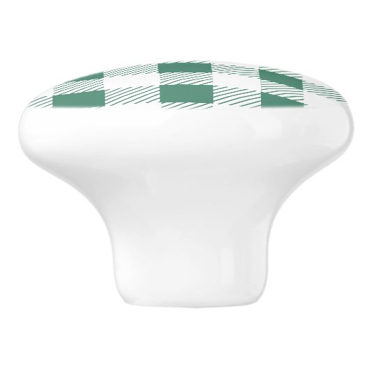 Wit geruite patroon Aangepaste keramische knop (Zijkant)