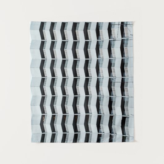 Wit geschilderd gebouw wandkleed (Voorkant)