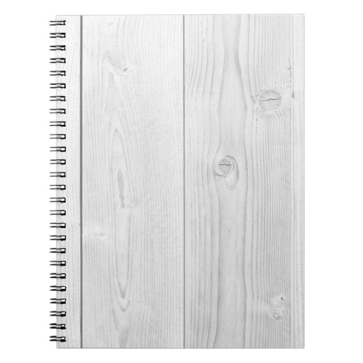 Wit geschilderd hout, heldere textuur notitieboek (Voorkant)