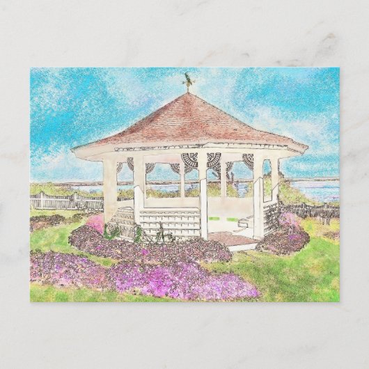 Wit geschilderd prieel in Cape Cod Briefkaart (Voorkant)