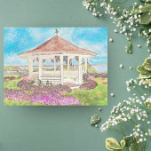 Wit geschilderd prieel in Cape Cod Briefkaart
