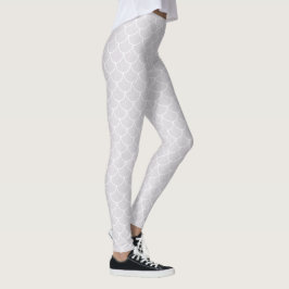 Wit geschulpte zeemeermin schubpatroon leggings