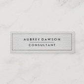 wit gestikt leer mini visitekaartje (Voorkant)