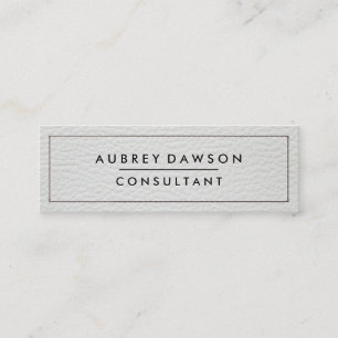 wit gestikt leer mini visitekaartje