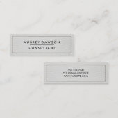 wit gestikt leer mini visitekaartje (Voorkant / Achterkant)