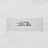 wit gestikt leer mini visitekaartje (Achterkant)