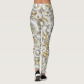 Wit Gestileerde Bloemen Met Goud Metallic Leggings (Achterkant)