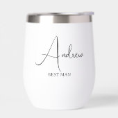 Wit gestileerde naam bruiloft beste man (Links)