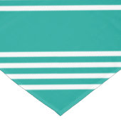Wit gestreept Blauwgroen tafelkleed (Gekanteld)