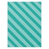 Wit gestreept Blauwgroen tafelkleed (Voorkant)