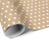 Wit gestreste stippen op nepbruin rustiek kraft cadeaupapier (Rol Hoek)