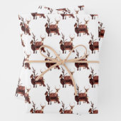 WIT-GETAILLEERD DEER Wrapping Paper Flat (In situ)