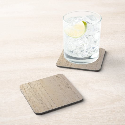 Wit getextureerd houten korrel bier onderzetter (Rechterzijde)