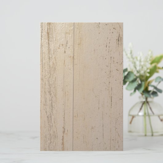 Wit getextureerd houten korrel briefpapier (Staand voorkant)