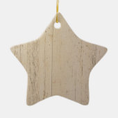 Wit getextureerd houten korrel keramisch ornament (Voorkant)