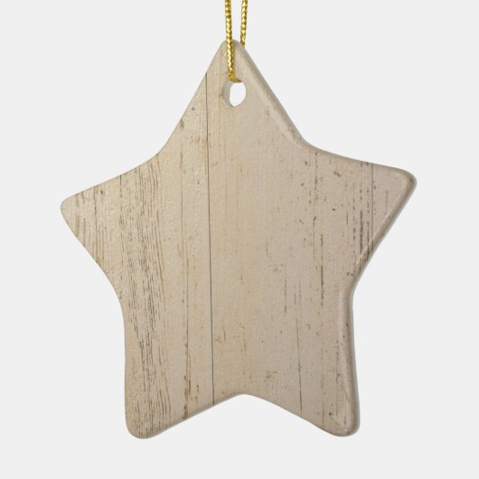 Wit getextureerd houten korrel keramisch ornament (Links)