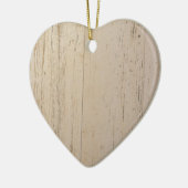 Wit getextureerd houten korrel keramisch ornament (Links)