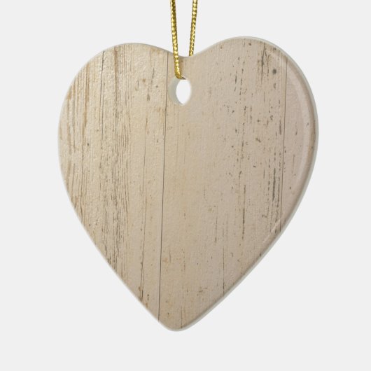 Wit getextureerd houten korrel keramisch ornament (Links)