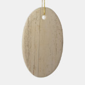 Wit getextureerd houten korrel keramisch ornament (Rechts)