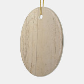 Wit getextureerd houten korrel keramisch ornament (Links)