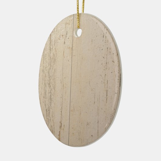 Wit getextureerd houten korrel keramisch ornament (Links)