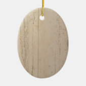 Wit getextureerd houten korrel keramisch ornament (Voorkant)