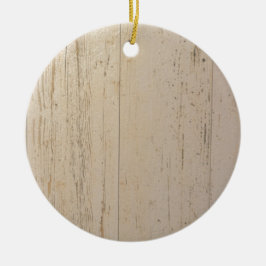 Wit getextureerd houten korrel keramisch ornament