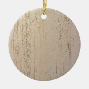 Wit getextureerd houten korrel keramisch ornament