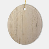 Wit getextureerd houten korrel keramisch ornament (Links)