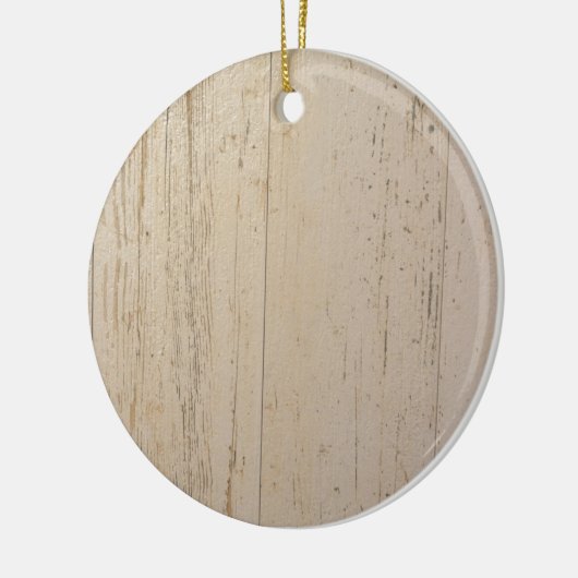 Wit getextureerd houten korrel keramisch ornament (Links)