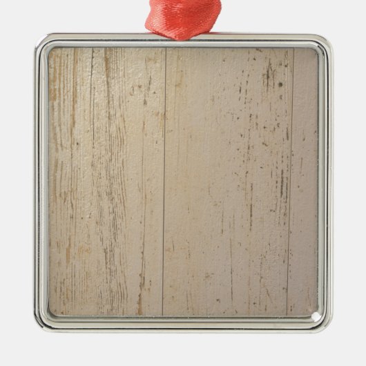 Wit getextureerd houten korrel metalen ornament (Voorkant)