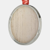 Wit getextureerd houten korrel metalen ornament (Links)