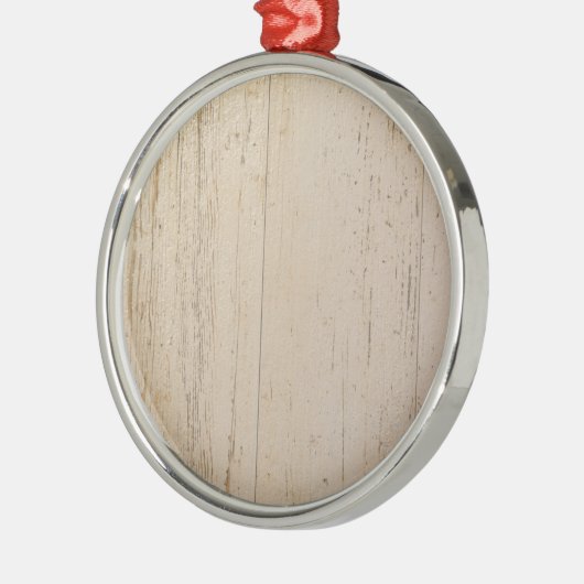 Wit getextureerd houten korrel metalen ornament (Links)