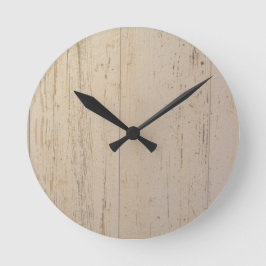 Wit getextureerd houten korrel ronde klok
