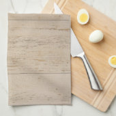 Wit getextureerd houten korrel theedoek (Quarter Fold)