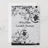 Wit getoold leder en zwart lace-huwelijk kaart (Achterkant)